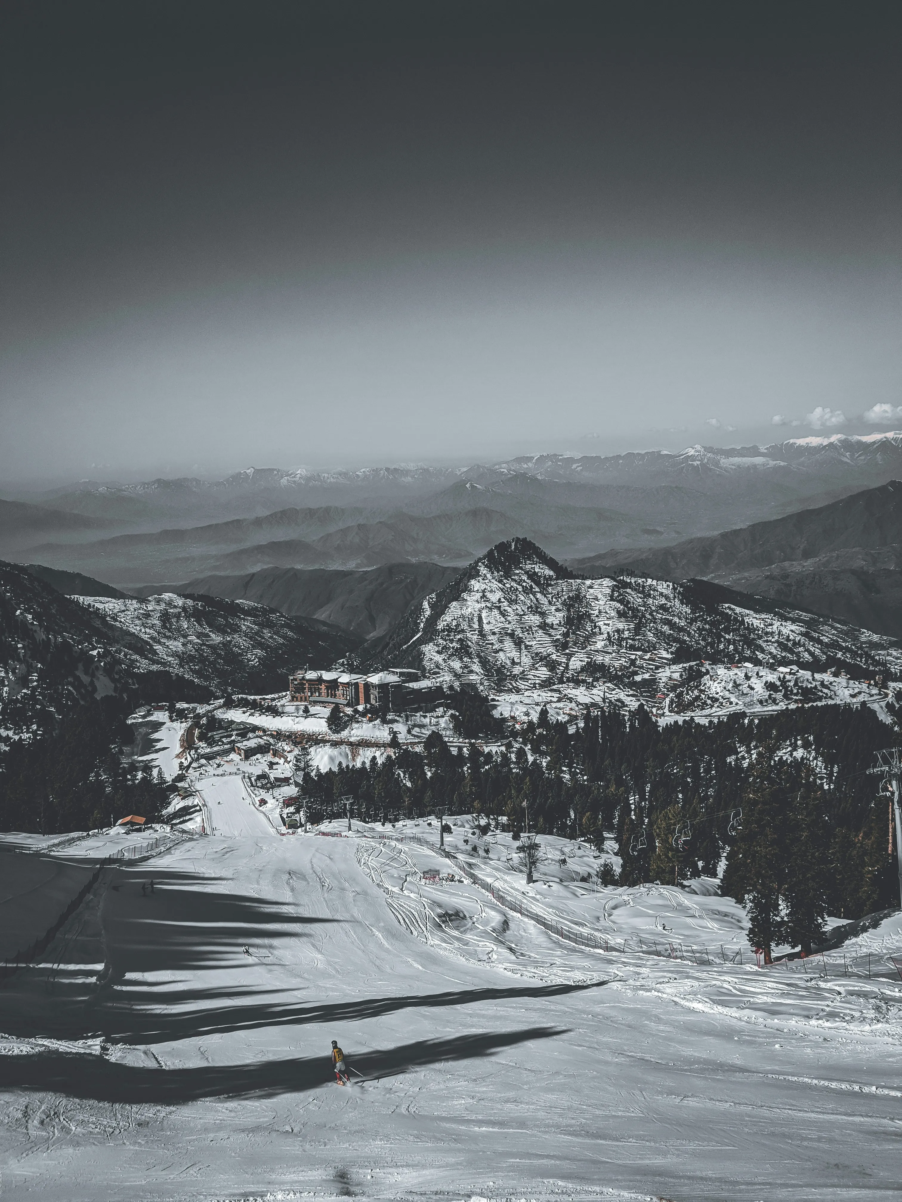 Skier descending the slopes of Malam Jabba in Swat